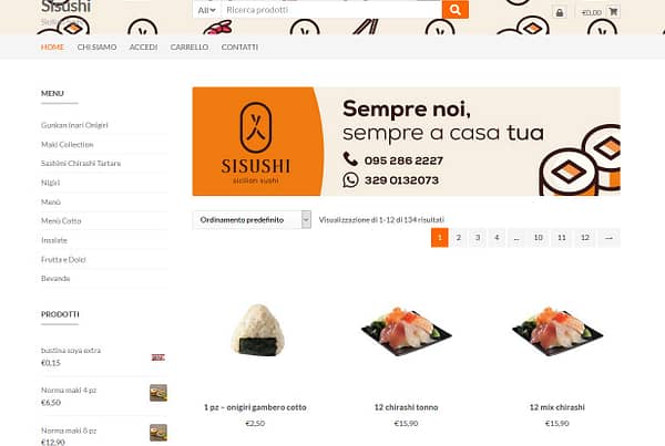Realizzazione Food Commerce per Sisushi